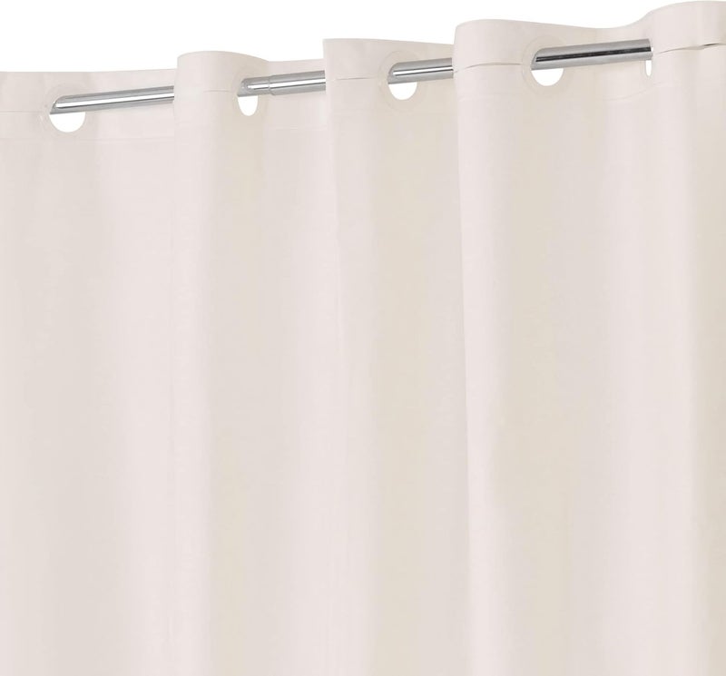 ABLUEN No Hook PEVA Shower Curtain or Liner - 8G Heavy Duty Beige Bathroom Shower Curtain No Hooks Required, Waterproof Plastic & PVC Free, Standard Size 71 x 74, Beige - Image 1
